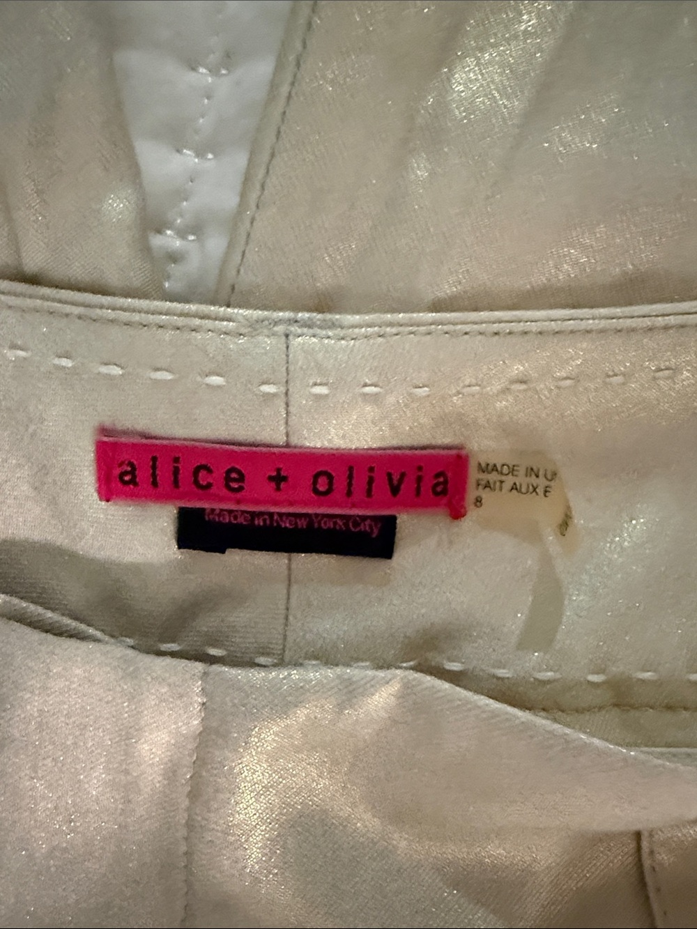Alice + Olivia Metallic Gold Wide-Leg Pants size 6 - Picture 3 of 3
